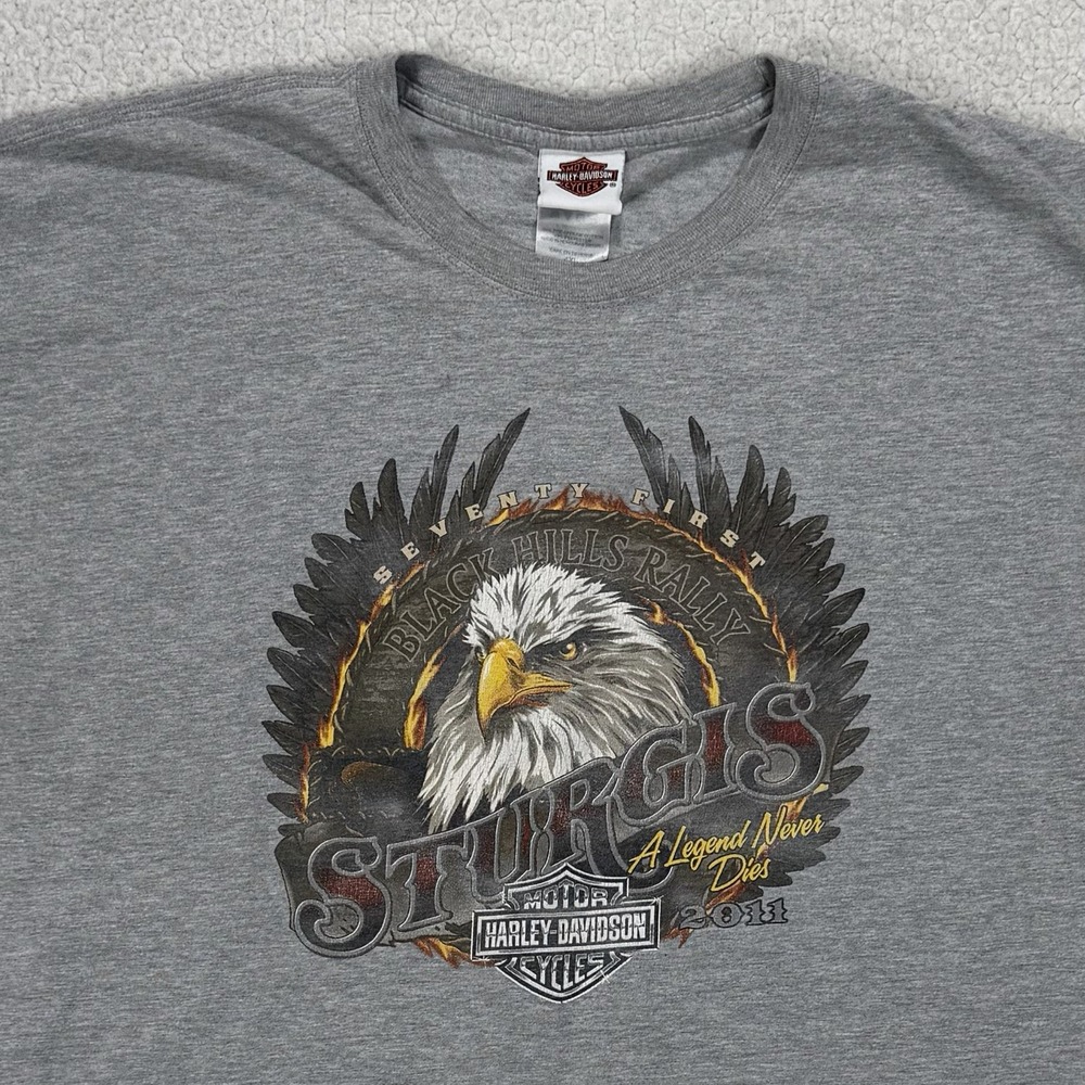 Harley Davidson Sturgis Black Hills Rally T Shirt Men's 4XL Gray Biker Eagle USA